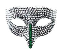 inlzdz Sparkly Rhinestone Half-face Eagle-beak Mask Masquerade Mask Venetian Party Mardi Gras Halloween Masks Green One Size