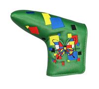 inlzdz Stylish Butterfly Golf Club Head Cap - Driver Wood Cover, Breathable Mesh, Non-Slip, Scratch-Proof, Unique Floral-Wing Combination Design Green L-Shape One Size