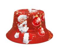 inlzdz Trendy Bucket Hat - Christmas Santa Claus Fisherman Hat For Women Men For Outdoor Travel Hiking Red C One Size