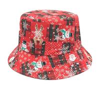 inlzdz Trendy Bucket Hat - Christmas Santa Claus Fisherman Hat For Women Men For Outdoor Travel Hiking Red B One Size