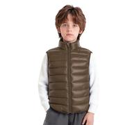 inlzdz Unisex Kids Padded Gilet Boys and Toddlers' Lightweight Water-Resistant Packable Puffer Vest Coffee 5-6 Years