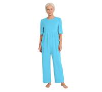 inlzdz Women's Adaptive Clothing Anti-Strip Jumpsuit Easy Care Jumpsuit Bottom Back Zipper Romper Nightwear SkyBlue S