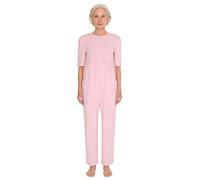 inlzdz Women's Adaptive Clothing Anti-Strip Jumpsuit Easy Care Jumpsuit Bottom Back Zipper Romper Nightwear Pink S