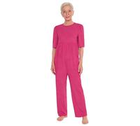 inlzdz Women's Adaptive Clothing Anti-Strip Jumpsuit Easy Care Jumpsuit Bottom Back Zipper Romper Nightwear HotPink L