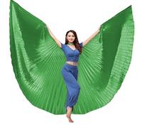 inlzdz Women's Belly Dance Costume Worship Angle Wings (no Stick) For Halloween Performance Adult Green One Size