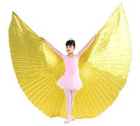 inlzdz Women's Belly Dance Costume Worship Angle Wings (no Stick) For Halloween Performance Kid Gold One Size
