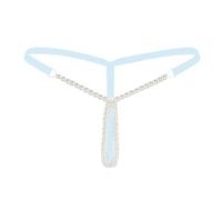 inlzdz Womens Sexy Pearl Bikini Massage G-Strings Thong Panties Knicker Lingerie Underwear Light Blue One Size