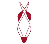 inlzdz Womens Tiny Sling Shot One-Piece Micro Bikini Monokini Swimsuit Bodysuit Teddy Lingerie