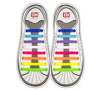 INMAKER No Tie Laces for Kids and Adults, Silicone Flat Shoe Laces for Trainer, Elastic Waterproof Tieless Running Shoe Laces