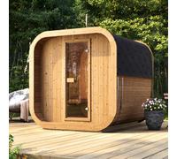 Inmedias Thermowood Icon Sauna 200S - 4-6 Person 2M X 2M - Outdoor Cube Barrel Sauna Full Single Door
