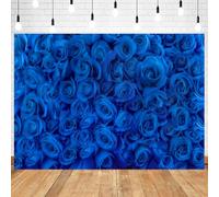 InMemory Blue Rose Flower Backdrop Royal Blue Floral Roses Valentines Day Photography Background Birthday Bridal Shower Miss to Mrs Wedding Party Decorations Banner Portrait Photo Props 6x4ft