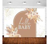 InMemory Boho Baby Shower Backdrop Pampas Grass Floral Rainbow Arch Photography Background for Bohemian Girls Decorations Oh Baby Party Banner Photo Booth Backdrop 7x5ft