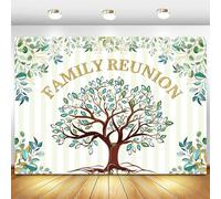 InMemory Family Reunion Backdrop We are Family Tree Leaves Gathering Party Decorations Banner Christmas Members Home Party Photo Photography Background 7x5ft