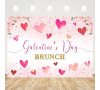 InMemory Happy Galentine’s Day Backdrop Red Pink Sweet Love Hearts Galentines Day Brunch Party Wall Decorations Banner Glitter Gold Girls Women Photo Booth Props Background 7x5ft