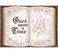 InMemory Pink Castle Once Upon a Time Backdrop Fairy Tale Magic Book Floral Flowers Butterfly Princess Little Girl Birthday Baby Shower Party Decorations Banner Background 6x4ft