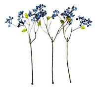INMING 18 Inch Artificial Blueberry Fruits Branches Fake Berries Blue Decorative for Wedding DIY Garland and Holiday Ornaments Pack of 3 Blue