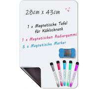 INMORVEN Small White Board Dry Erase Menu Planner, Magnetic Whiteboard for Fridge Grocery List, Refrigerator White Boards to Do List, with Markers and Eraser