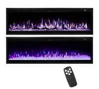 INMOZATA 107cm/42 Inch Electric Fire Wall Mounted/Recessed/Freestanding Electric Fireplace with Remote Control, 12 Colors Flame Effect Media Wall Fireplace, Crystal & Log Set, 900W&1800W(42"/107cm)
