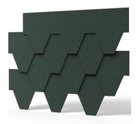 INMOZATA 18 Pieces Roof Shingles, 2.61sqm Asphalt Roof Shingles Self-Adhesive Roofing Felt Tiles for Shed Roofs, Weather Resistant Heavy Duty Roofing Tiles, Polygon Roof Tiles (Green)