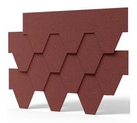 INMOZATA 18 Pieces Roof Shingles, 2.61sqm Asphalt Roof Shingles Self-Adhesive Roofing Felt Tiles for Shed Roofs, Weather Resistant Heavy Duty Roofing Tiles, Polygon Roof Tiles, Red