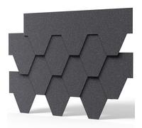 INMOZATA 18 Pieces Roof Shingles, 2.61sqm Asphalt Roof Shingles Self-Adhesive Roofing Felt Tiles for Shed Roofs, Weather Resistant Heavy Duty Roofing Tiles, Polygon Roof Tiles, Grey
