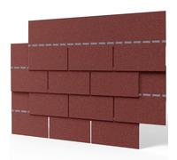 INMOZATA 18pcs Asphalt Roof Shingles, 2.61sqm Self-adhesive Sheds Roofing Felt Shingles Tiles for Roof of Sheds, Weather Resistant Heavy-Duty Roofing Tiles(Square 3 Tab Shingles, Red)