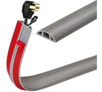 INMOZATA 1M Cable Cover Self-Adhesive Flexible PVC Cable Protector Wire Covers for Cables,Protect Cables and Prevent Trip Hazards Suitable for Home Office Warehouse Garages (Grey Wood Grain)