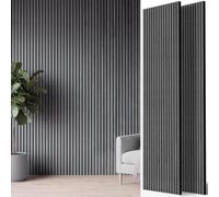 INMOZATA 2 Pack Acoustic Wall Panels 240cmx60cm, Grey | Easy to Install 3D Slatted Wall Panel - Decorative & Sound Absorbing Acoustic Panels for Living Room, Bedroom