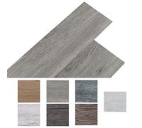 INMOZATA 36Pcs Self-Adhesive PVC Flooring Planks Floorboard Planks Waterproof Floor Stickers for Kitchen Bedroom Bathroom Home Floor Tile 91.5 X 15.2CM (Grey)