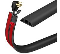 INMOZATA 3M Cable Cover Self-Adhesive Flexible PVC Cable Protector Wire Covers for Cables,Protect Cables and Prevent Trip Hazards Suitable for Home Office Warehouse Garages (Black)