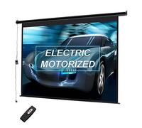 INMOZATA 4:3 HD Projector Screen 84inch Electric Projector Screen with Remote Control Foldable Motorised Projection Screen for Home School Theater Cinema Indoor Outdoor Projector Movie Screen(84inch)