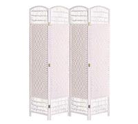 INMOZATA 4 Panel Room Dividers Free Standing Hand Made Wicker Folding Screens and Room Dividers Room Divider Screen for Office Bedroom Living Room