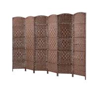 INMOZATA 6 Panel Hand Made Wicker Folding room Divider Living Room Partition Privacy Screen Separator Brown