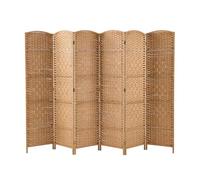 INMOZATA 6 Panel Hand Made Wicker Folding room Divider Living Room Partition Privacy Screen Separator Natural