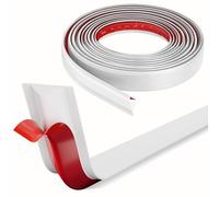 INMOZATA 6M Quadrant Trim, PVC Flexible Self Adhesive Plastic Wall Corner Edging Strip, Skirting Board Trim for Worktop Ceiling Floor, Kitchen Shower Wall Corner Strip(White)
