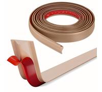 INMOZATA 6M Quadrant Trim, PVC Flexible Self Adhesive Plastic Wall Corner Edging Strip, Skirting Board Trim for Worktop Ceiling Floor, Kitchen Shower Wall Corner Strip(Brown)