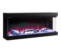 INMOZATA Electric Fire 70inch/180cm 3D Media Wall Fireplace, Multi Flame Colors&Bottom Lights&Top Lights Available, Sound Effects, APP Control, 7day Programmable