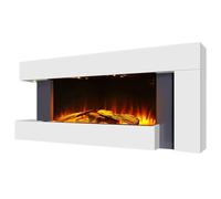 INMOZATA Electric Fireplace Wall Mounted/Free Standing 52inch /132CM Electric Fire Suites in White 7 day Programmable Remote Control Electric Fire Heater with Flame Effect and Moon Lighting