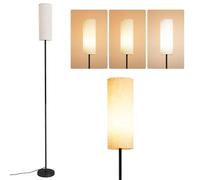 INMOZATA Floor lamp, Modern Standing Lamp with Linen Lampshade, 165cm Standard Tall Lamps for Living Room Bedroom Office (Black)