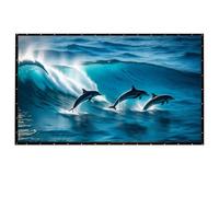 INMOZATA Foldable Projector Screen 92 Inch/187x140cm Wall & Ceiling Projector Screen with PVC Black Backing, 4:3 Aspect Ratio Matte White Screen for Home Cinema Theater School Office Outdoor Indoor