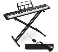 INMOZATA Keyboard Piano 88 Keys, Semi-Weighted Piano Keyboard with Bluetooth Connection, Electric Keyboard Piano with Stand & Portable Case, Musical Keyboard for Beginner, Black