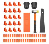 INMOZATA Laminate Flooring Tools Installation Kit with 60 PCS Flooring Spacers, Tapping Block, Durable Knee Pads, Double Sided Hammer, Heavy Duty Pull Bar for Pros & DIY Users
