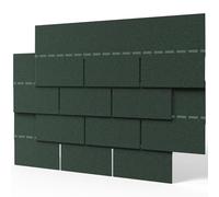 INMOZATA Pack of 18pcs Asphalt Roof Shingles 2.61sqm Self-adhesive Sheds Roofing Felt Shingles Tiles for Most Roof of Sheds Arbour Porch Wendy House Doghouse Log Cabin (Square 3 Tab Shingles, Green)