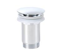 INMOZATA Pop Up Basin Waste,Bathroom Sink Basin Pop Up Waste Slotted Click Clack Plug with Overflow - Chrome Finish,Large Stainless Steel Cover,Brass Hex Nut&Spring(Chrome&Interface Nuts)