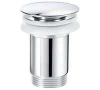 INMOZATA Pop Up Basin Waste,Bathroom Sink Basin Pop Up Waste Slotted Click Clack Plug with Overflow - Chrome Finish,Large Stainless Steel Cover,Brass Hex Nut&Spring(Chrome&Interface Nuts)