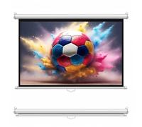INMOZATA Projector Screen Pull Down 100 Inch Wall & Ceiling Mount Projection Screen with 4:3 Aspect Ratio Matte White Screen & Black PVC Backing for Home Cinema Theater, School, Office (210x165cm)