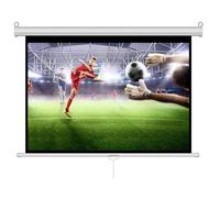 INMOZATA Pull Down Projector Screen 60 inch/133x75cm Wall & Ceiling Projector Screen with 16:9 Ratio Matte White Screen for Home School Cinema Theater Outdoor Indoor Public Display-White Frame