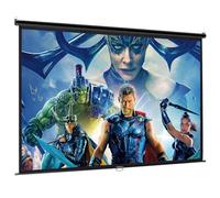 INMOZATA Pull Down Projector Screen 72 inch/159x89cm Wall & Ceiling Mounted Projector Screen with 16:9 Ratio Matte White Screen for Home Theater School Outdoor Indoor Public Display-Black