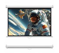 INMOZATA Pull Down Projector Screen 72 Inch Wall & Ceiling Mount Projection Screen with 4:3 Aspect Ratio Matte White Screen & Not-See Through PVC Backing for Home Cinema, School, Office (153x123cm)