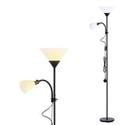 INMOZATA Standard Lamps Living Room, Uplighter Floor Lamp, Modern Mother & Child Tall Floor Lamp for Living Room, Bedroom, Lounge, Office(Black)